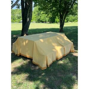 Vtg Morgan-Jones Bedspread Coverlet Full Goldenrod Yellow Lightweight Farmhouse